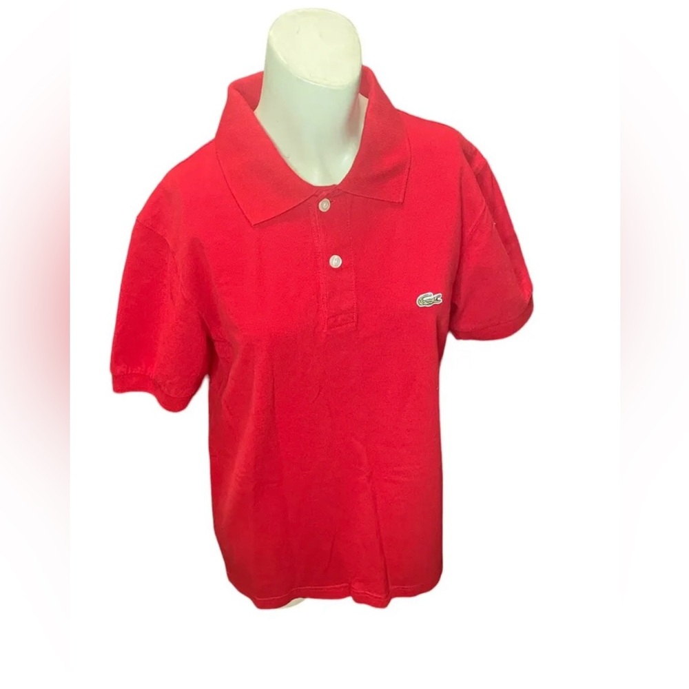 Lacoste Polo Shirt Mens Medium 5 Red Short Sleeve Adult Casual Cotton